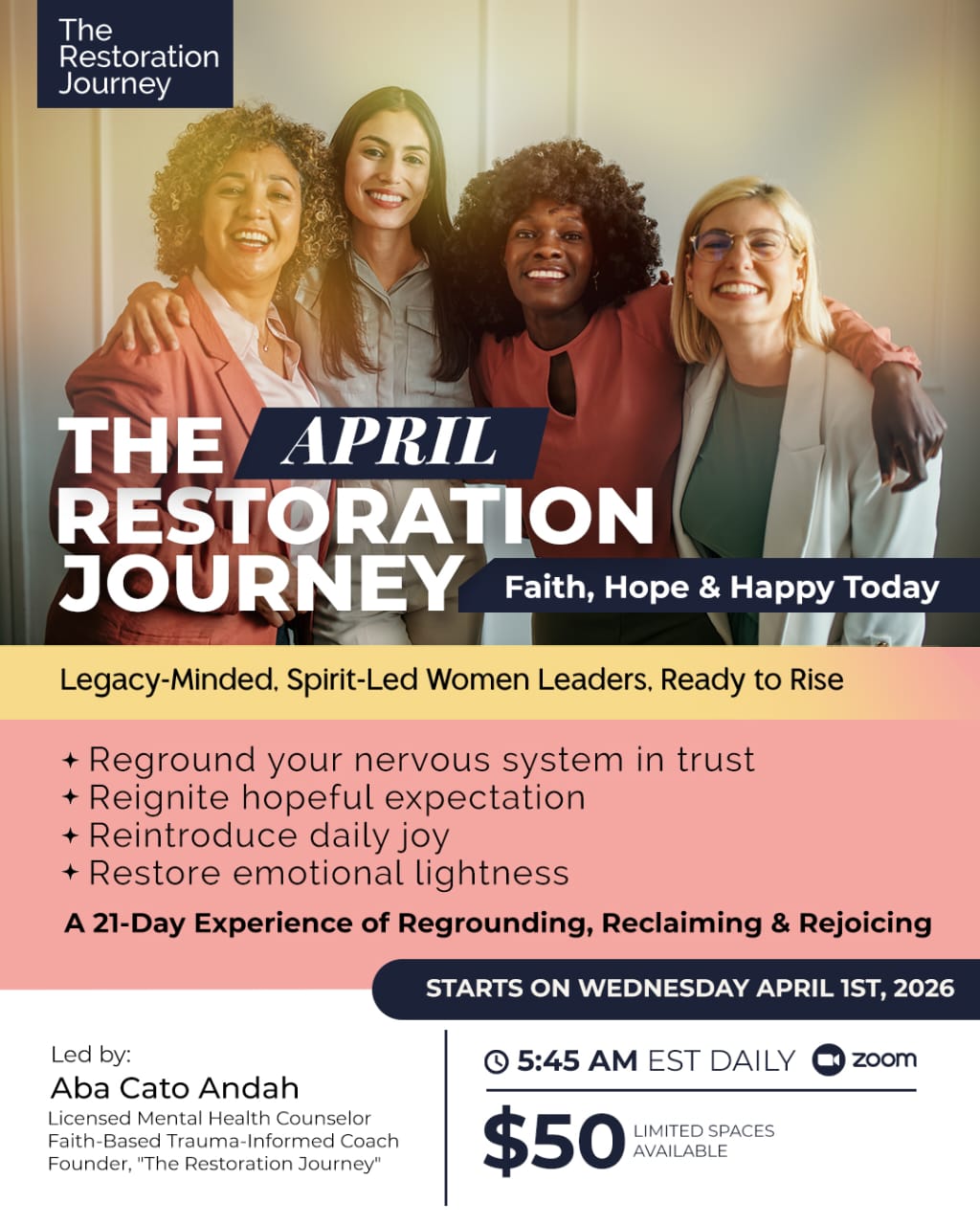 April Restoration Journey: Faith, Hope & Happy Today
