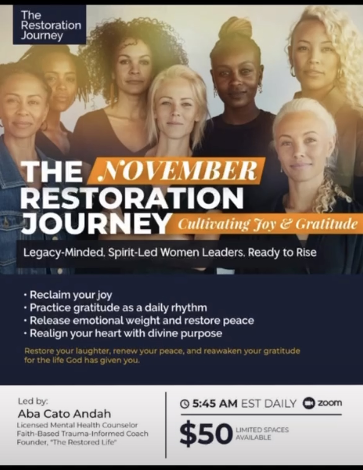 November Restoration Journey: Cultivating Joy & Gratitude