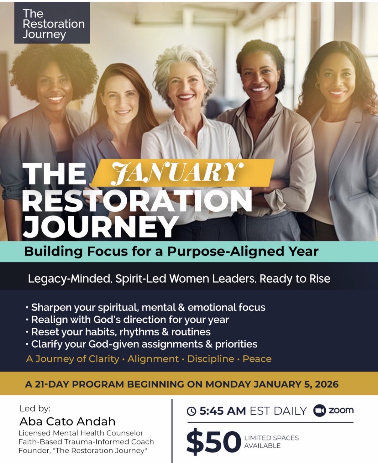January Restoration Journey: Building Focus for a Purpose-Aligned Year