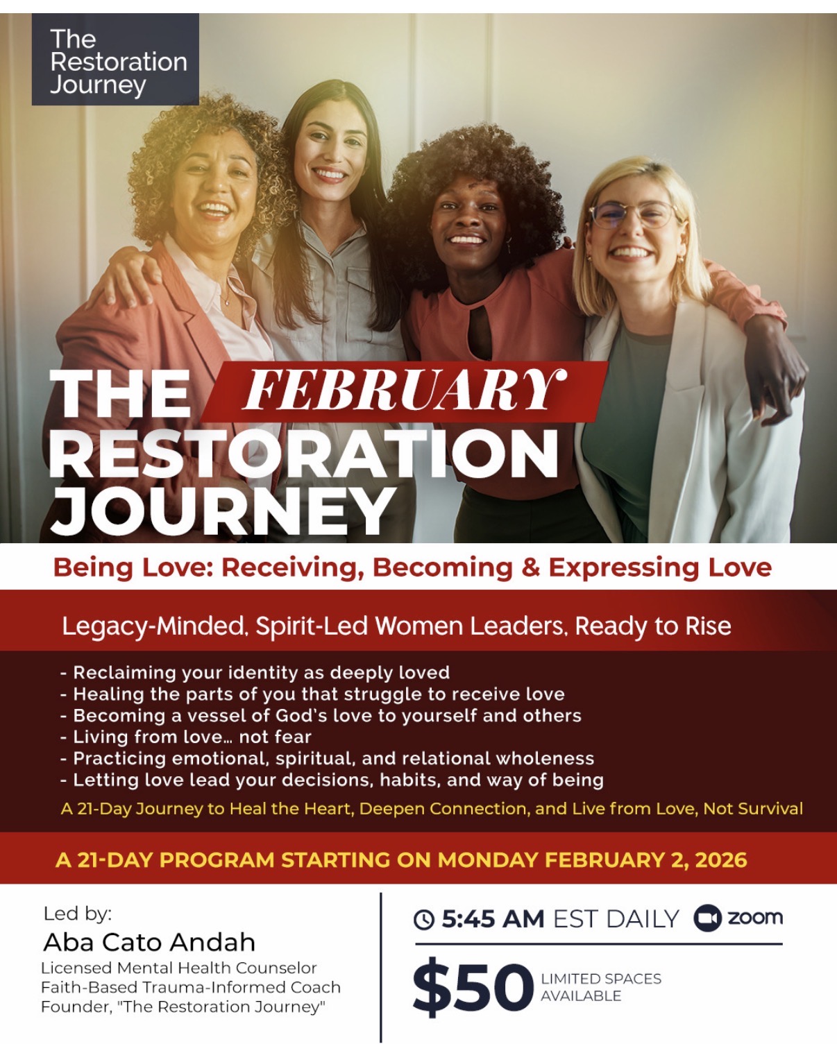 February Restoration Journey: Being Love